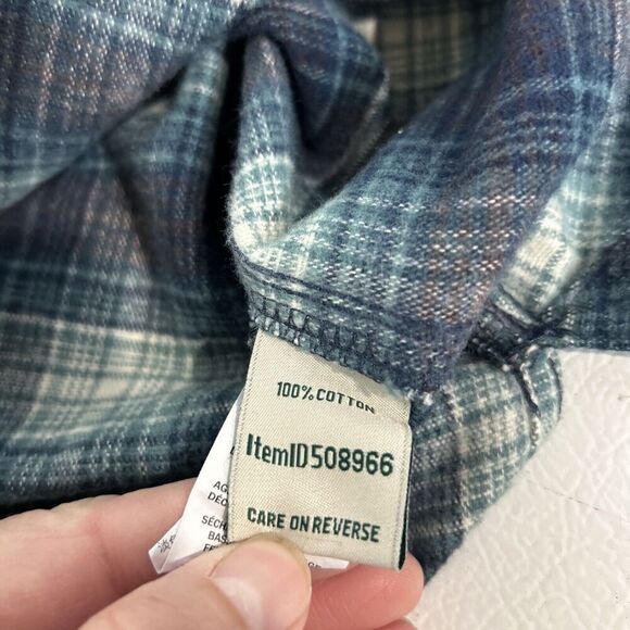 LL Bean Shirt Womens XS Flannel Plaid 1/2 Zip Front Pocket Pullover Green - Picture 11 of 11